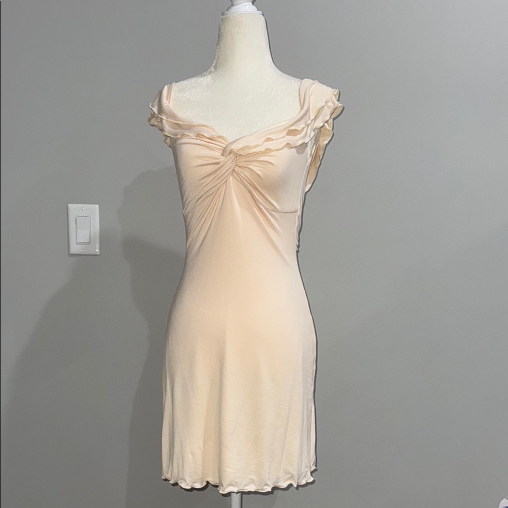 Tiger Mist Cream Dress with Elegant Details